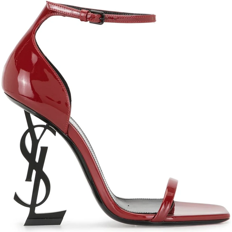 【関税&送料込】Saint Laurent Sandalo Con Tacco Sandali OPYUM in vernice con tacco dorato | Saint Laurent