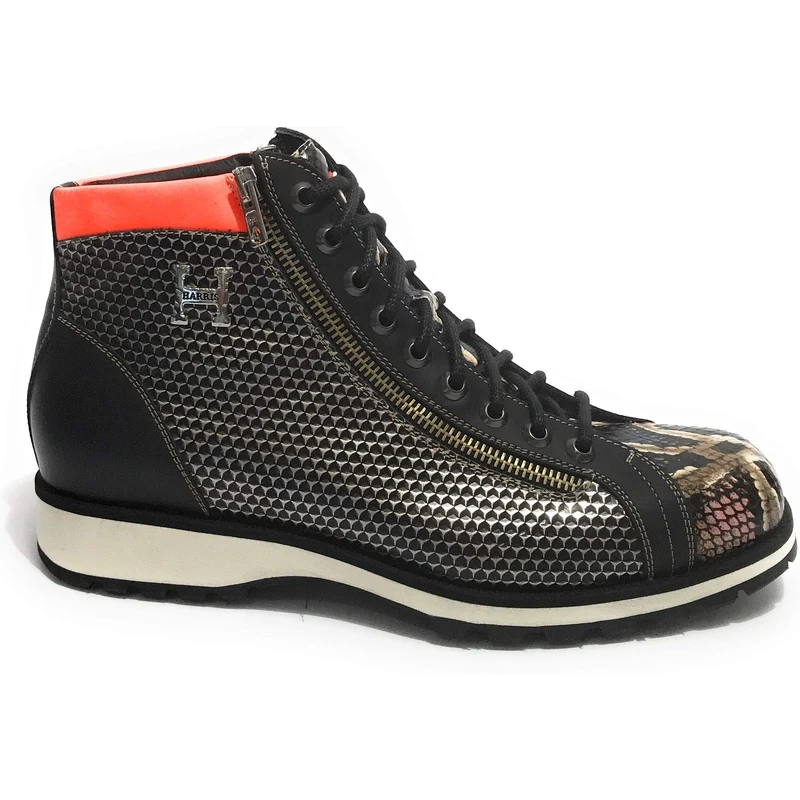 Harris Scarpe Uomo Polacchino con Zip in Pelle elaphe Viola