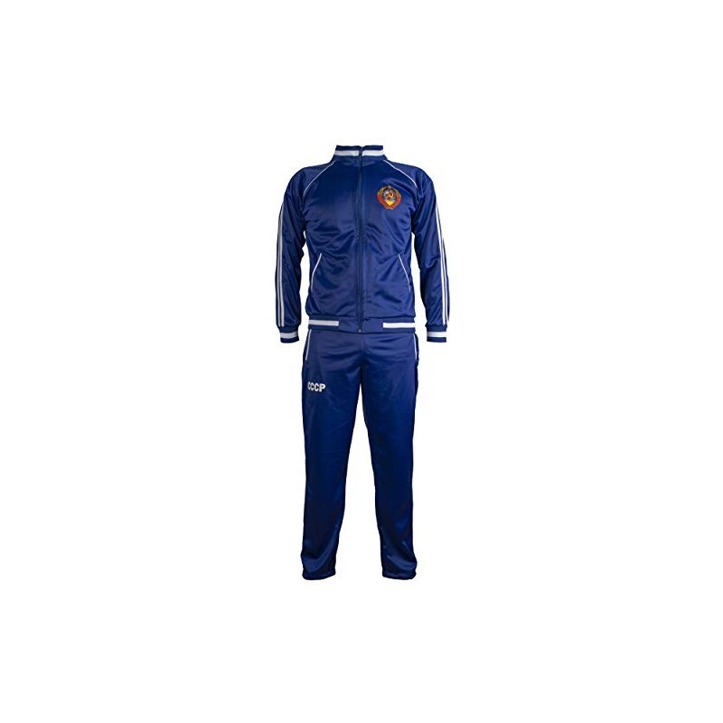 JL Sport Giacca Soviet Union CCCP URSS 1970 retrò Calcio Tuta Cerniera Rivesti Uominito degli Uomini Giacca E Pantaloni - XL