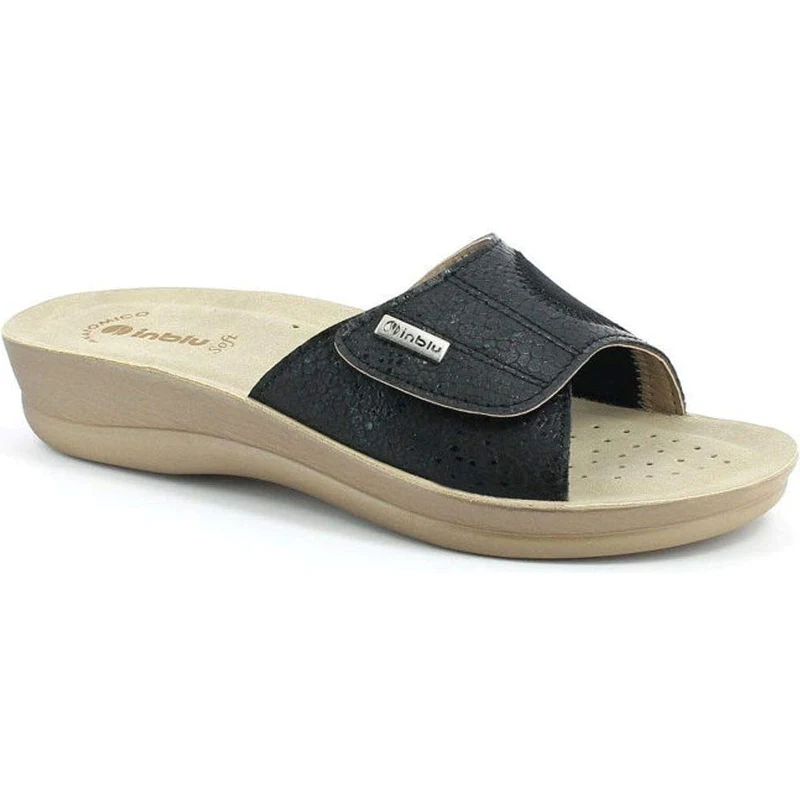 Nuova Collezione Sandali E Ciabatte In Blu Inblu Ciabatta Donna Con Zeppa, Fasci