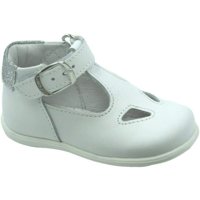 balducci Scarpe Bambina Sandali Occhi di Bue Pelle Bianca C2401