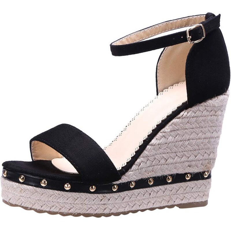 Allegra K Sandali Con Zeppa E Punta Chiusa In Finta Pelle Scamosciata Per Donna - Tacco 9,4 Cm E Plateau 2,5 Cm - 2