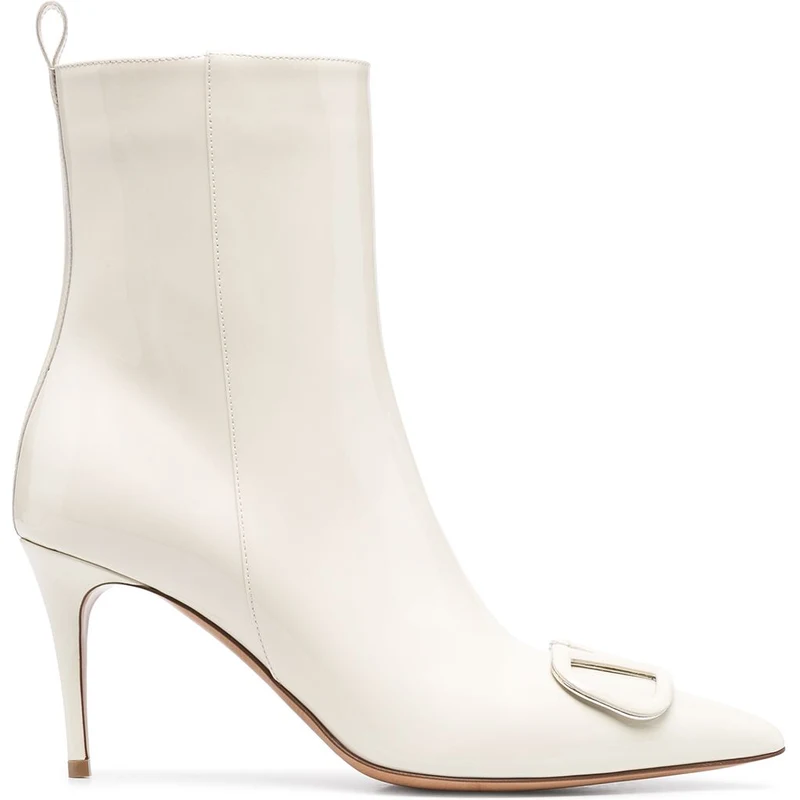 Valentino Garavani Stivaletti VLOGO Signature a punta Bianco