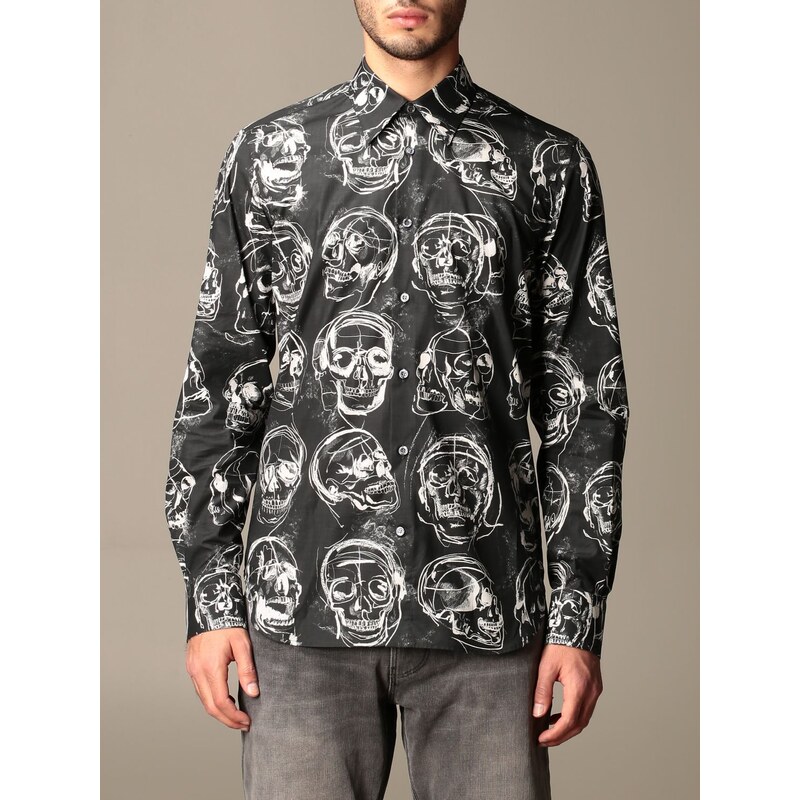 Camicia Alexander McQueen con teschi all over. Uomo