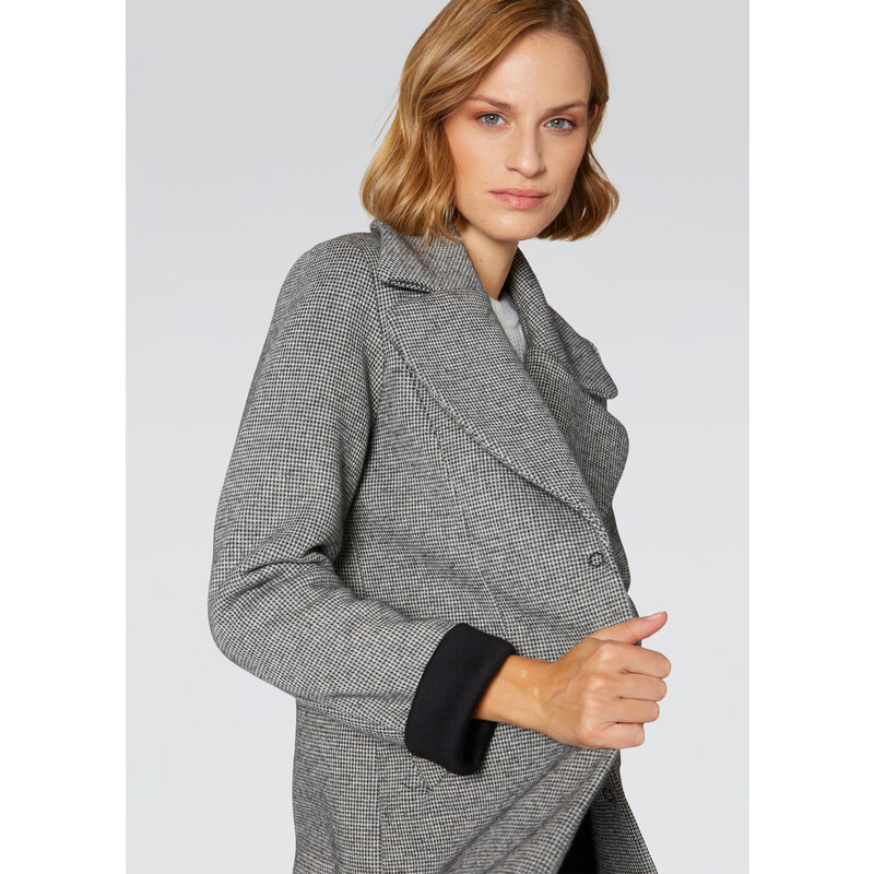 Conbipel Cappotto con revers Donna Nero