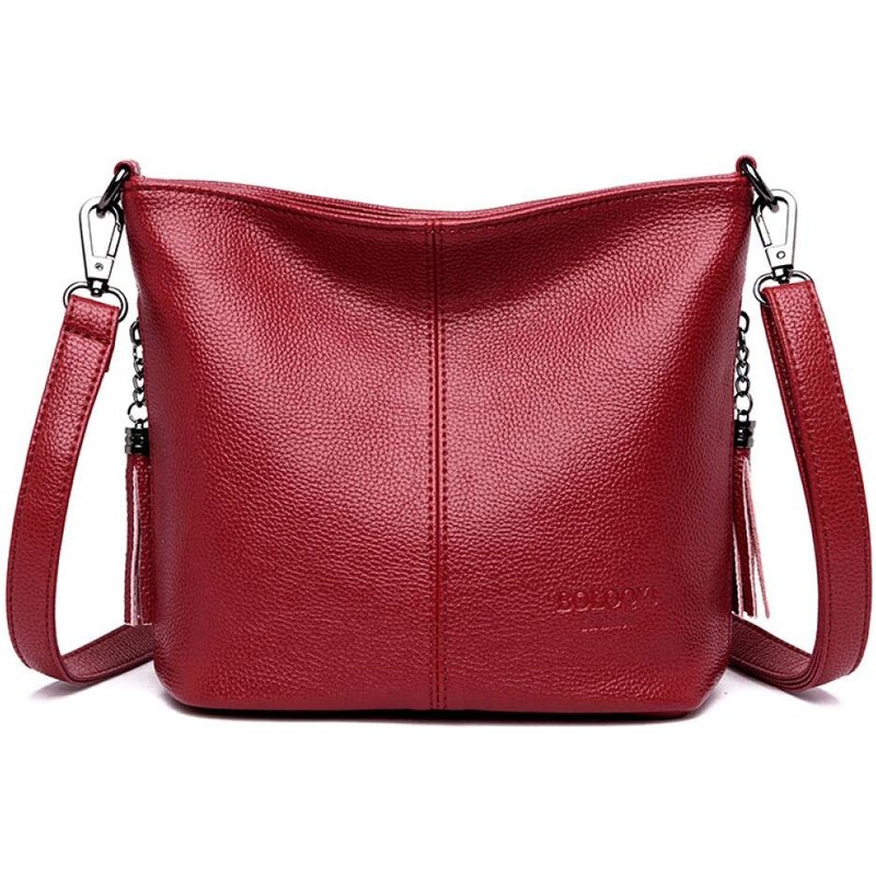 Borsa A Tracolla Coreana In Poliuretano Con Catena – Piccola Borsa Luminosa, Chiusura Magnetica, Colori Nero, Argento, Bianco, Kaki E Rosa, Stile Street