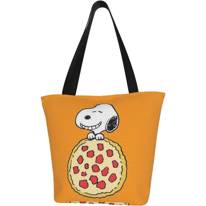 Borsa Tracolla Grande Snoopy Peanuts - Tela Canvas Con Cerniera - Donna - Giappone