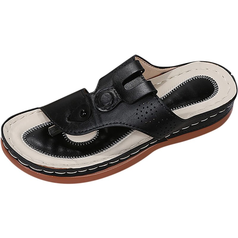 mysoft Sandali da passeggio da donna comodi sandali da donna con cinturino alla caviglia, Beige, 37 EU