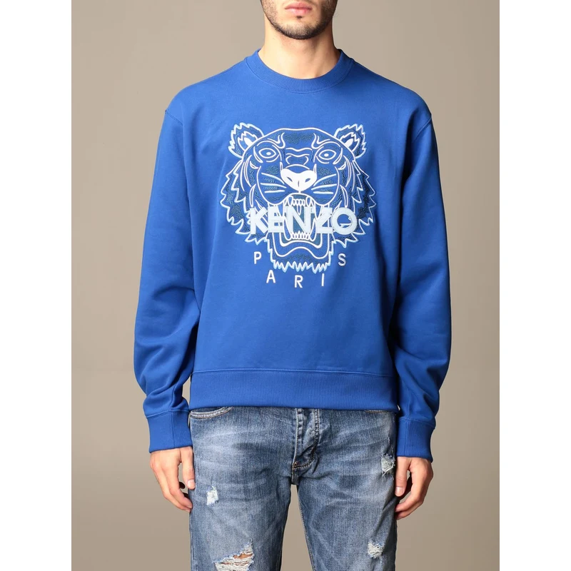 Felpa a girocollo Kenzo con logo Tiger Kenzo Paris. Uomo Stileo