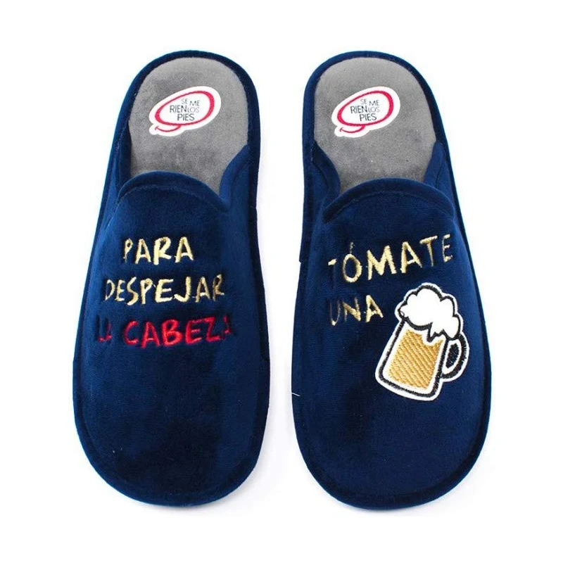 Scarpe da casa uomo con soletta in memory frase divertente birra