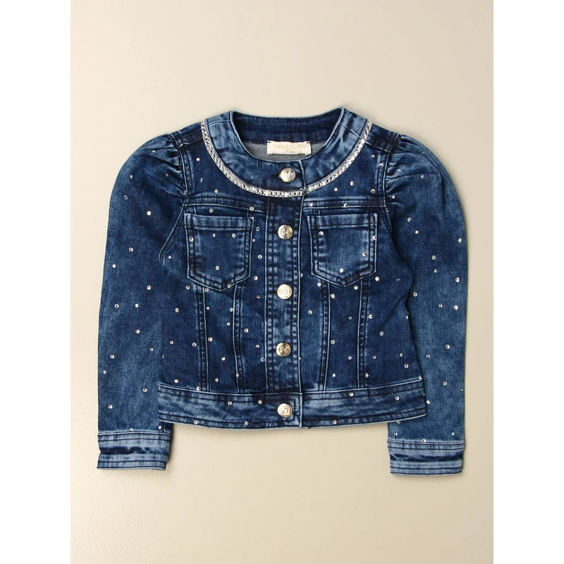 Giacca di jeans Monnalisa con strass all Bambina