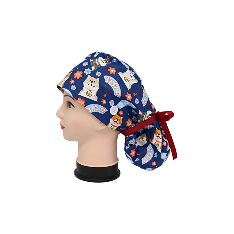 KIACIYA Berretto Chirurgico Donna Uomo con Bottoni Cappuccio Chirurgico con  Fascia Regolabile Fodera per Cappello Medico Cuffietta Chirurgica Cuffia
