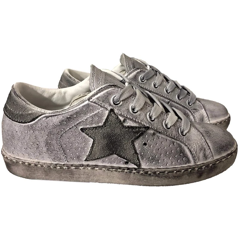 Scarpe Sneakers Basse Uomo Blu In Vera Pelle Scamosciata Fondo Gomma Run Extra Bianca Moda Streetwear Made In Italy