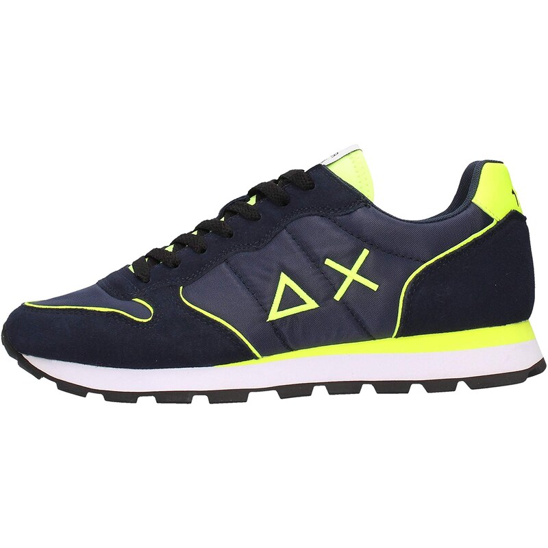 Sun68 Sun 68 Sneakers Uomo Modello Tom Nylon Fluo Colore Navy Blue