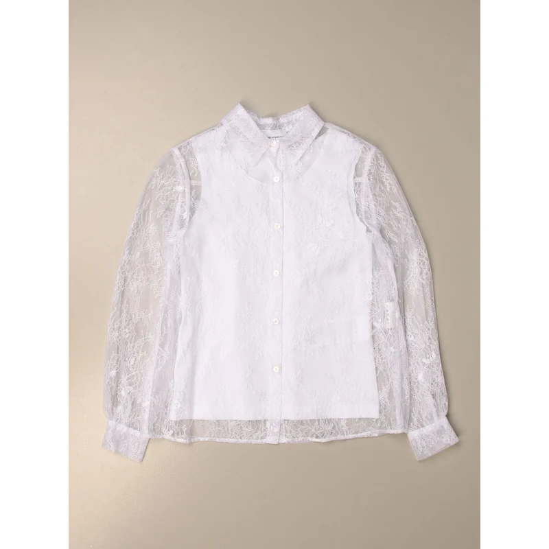 Chemise Fille Ermanno Scervino Rayée Avec Dentelle - Taille 8 Ans - Neuve Avec étiquettes