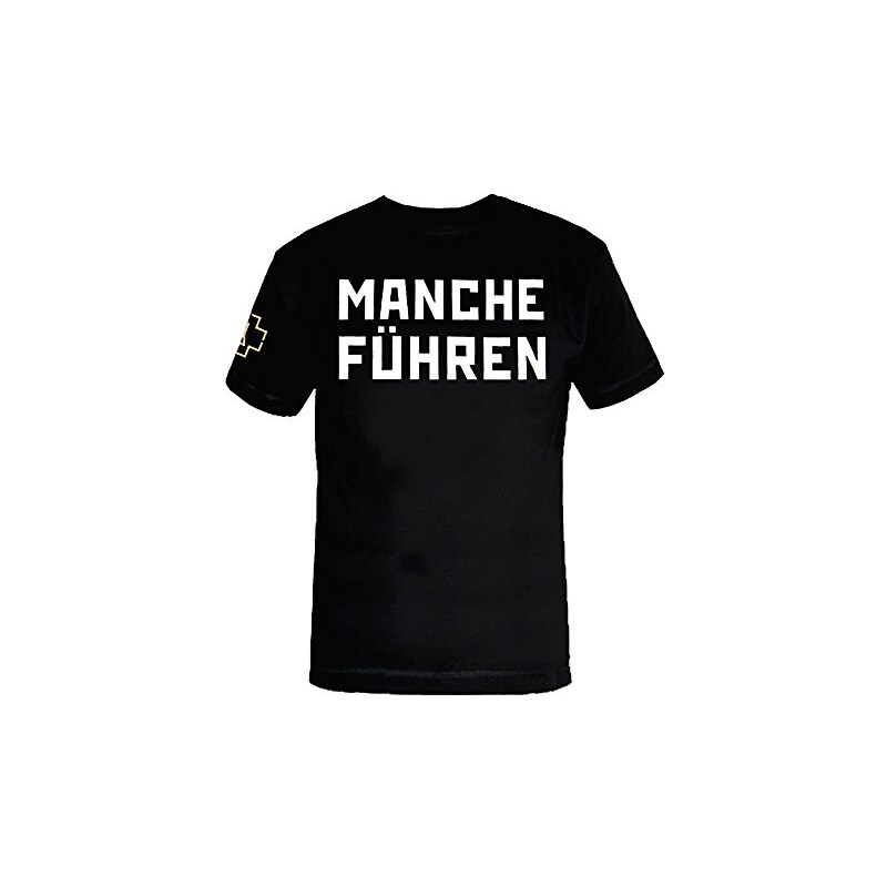 Rammstein, T Shirt con scritta "Manche Führen Manche Folgen” nero L Stileo.it