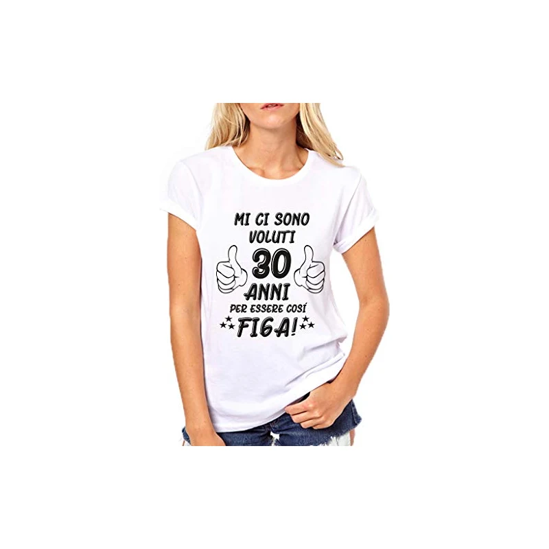 Puzzletee T-Shirt Donna 43° Compleanno - Maglietta Con Scritta 'Mi Ci Sono Voluti 43 Anni Per Essere Così Figa' - Cotone 100%, Prodotta In Italia