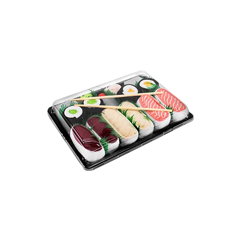 Rainbow Socks - Donna Uomo Calzini Sushi Salmone Butterfish Tonno 2x Maki - 5 Paia - Taglia 41-46