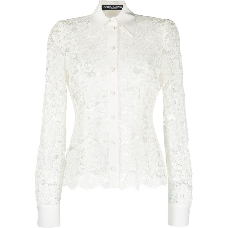 Dolce & Gabbana D&G Dolce & Gabbana Camicia con pizzo - Bianco. Donna