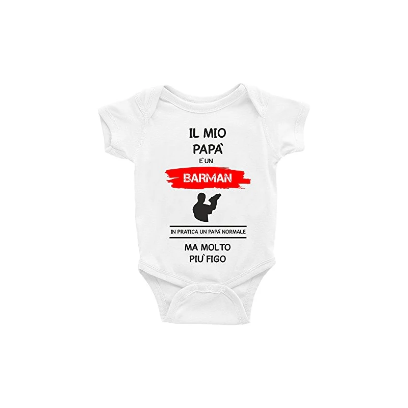 Body Neonato Divertente - Mio Papà è Un Motociclista, 100% Cotone - Foto 10