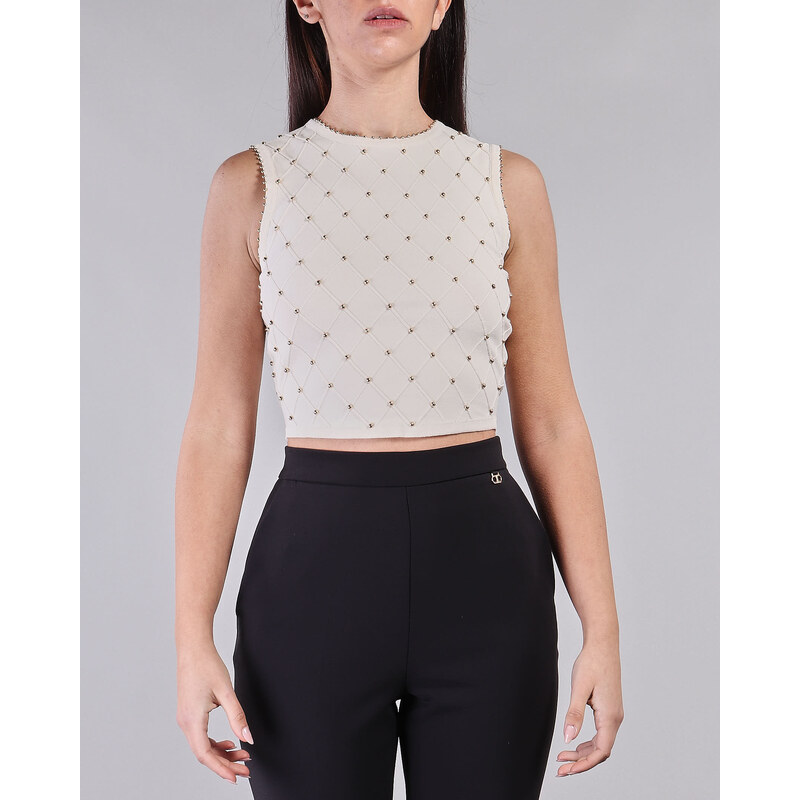 ELISABETTA FRANCHI Top in maglia con borchie Elisabetta Woman
