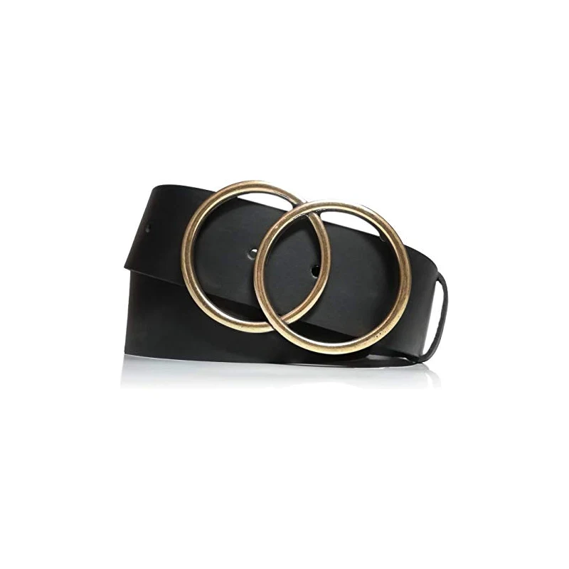 Cintura in pelle 'Oval D' con cristalli