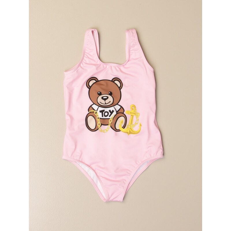 Costume intero Moschino Kid con big Teddy ancora. Bambina Stileo