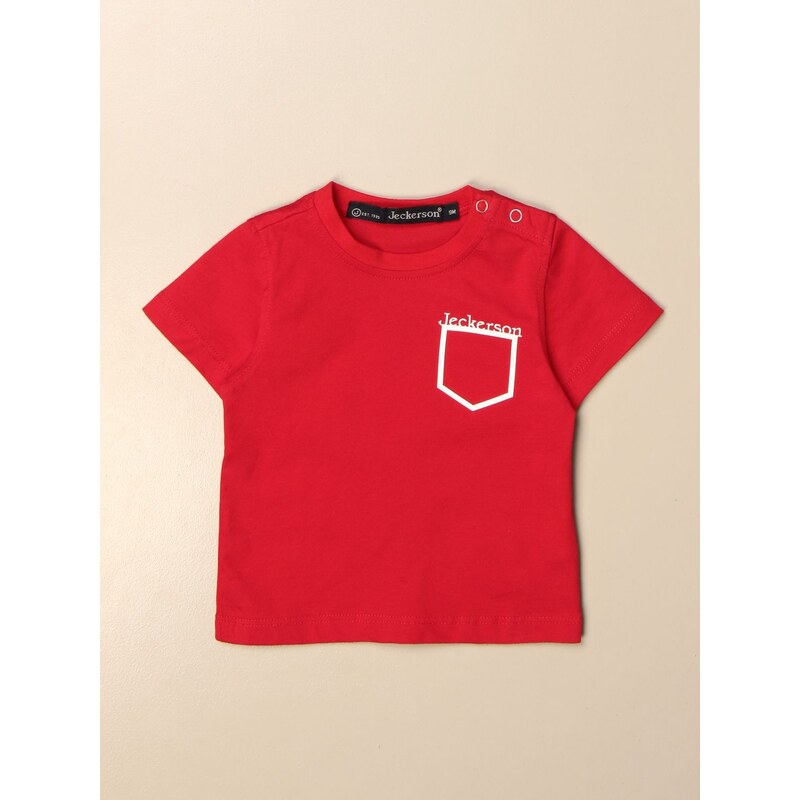 T-shirt Jeckerson in cotone con logo e taschino Bambino