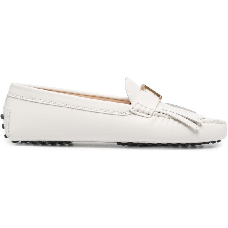 Tod's Mocassini Gommino con frange - Bianco. Donna