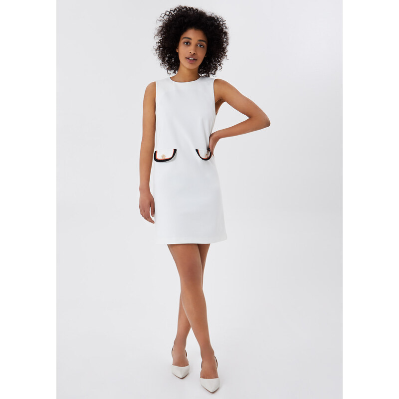 Abito Bianco Tubino Bianco Liu Jo Vestito Elegante Abito Lungo Liu