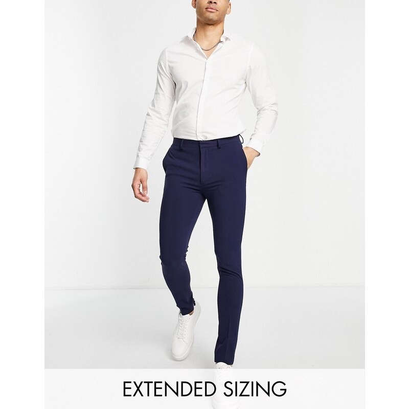 ASOS DESIGN - Pantaloni super skinny eleganti in blu navy