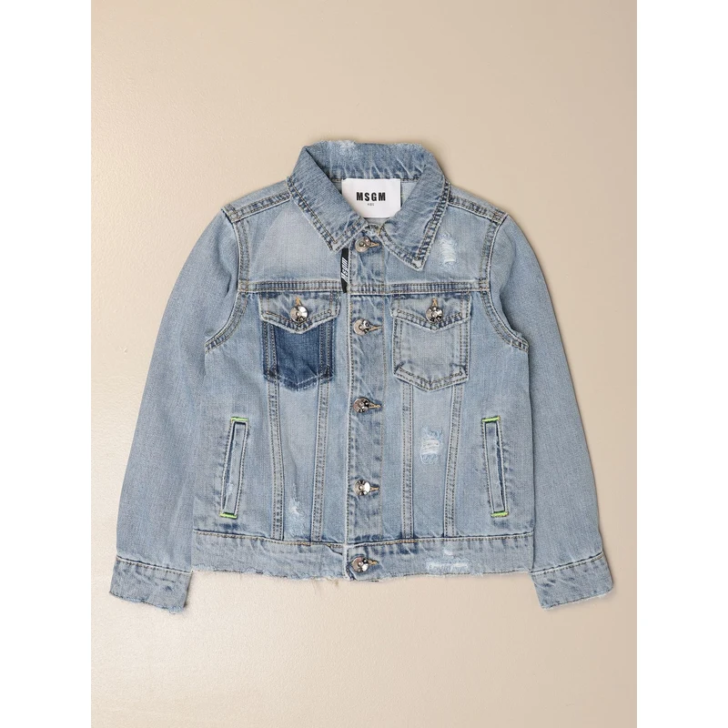 Giacca di jeans Msgm Kids con logo Bambino