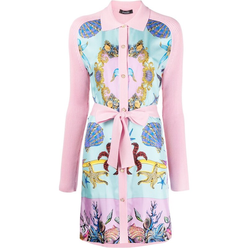 Versace Chemisier con stampa barocca Donna