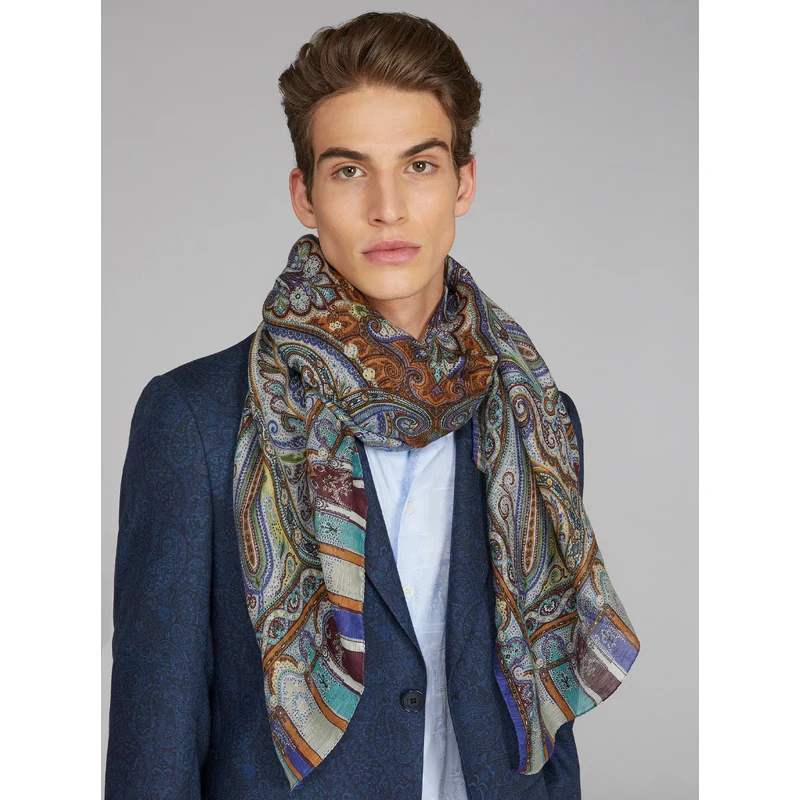 Sciarpe Uomo Morbide ETRO SCIARPA: Sciarpa In Cashmere E Seta Con