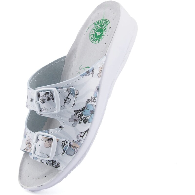 JOMIX Ciabatte Donna Estive Ortopediche Zeppa Comode con Strappo Regolabile Made in Italy Pantofole ergonomica Casa e Passeggio ITD1463 Blu 36