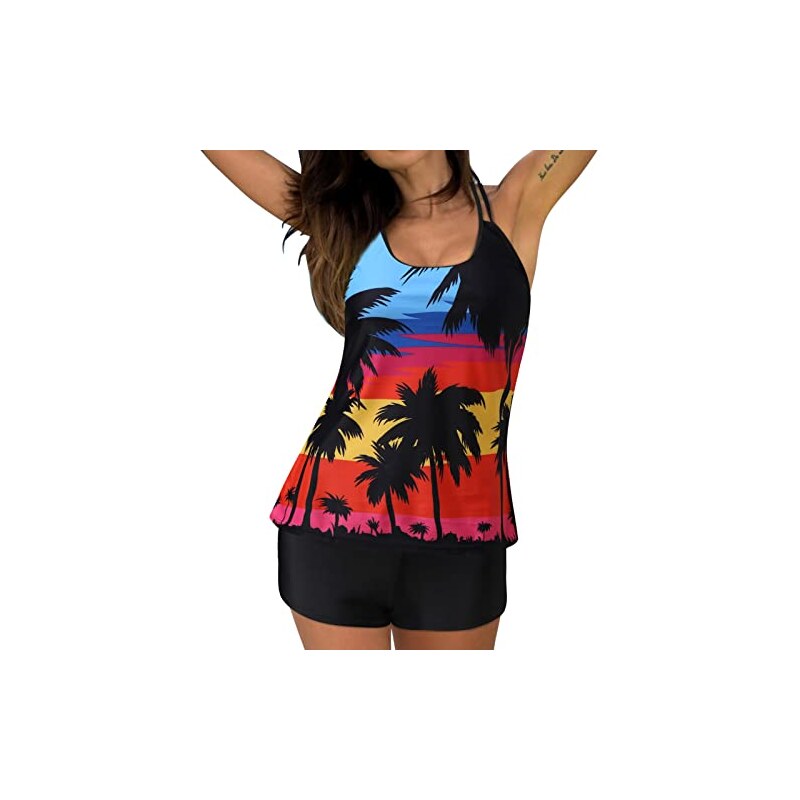 Hilor Tankini Con Ferretto Scollo A V Incrociato – Top Costume Da Bagno Nero Taglia 16