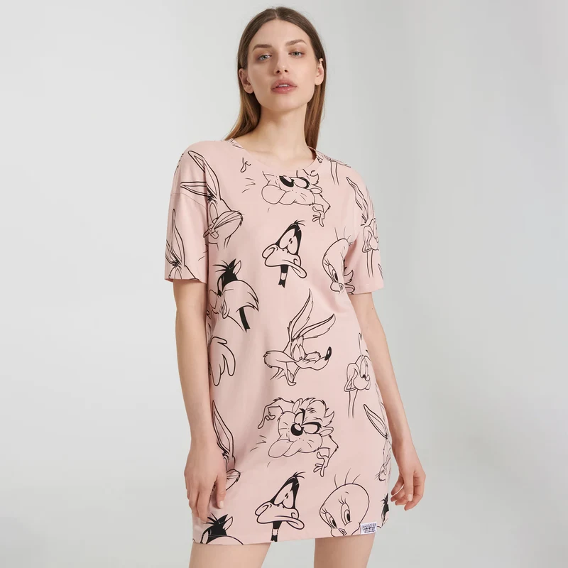 Sinsay - Camicia da notte Looney Tunes - Rosa