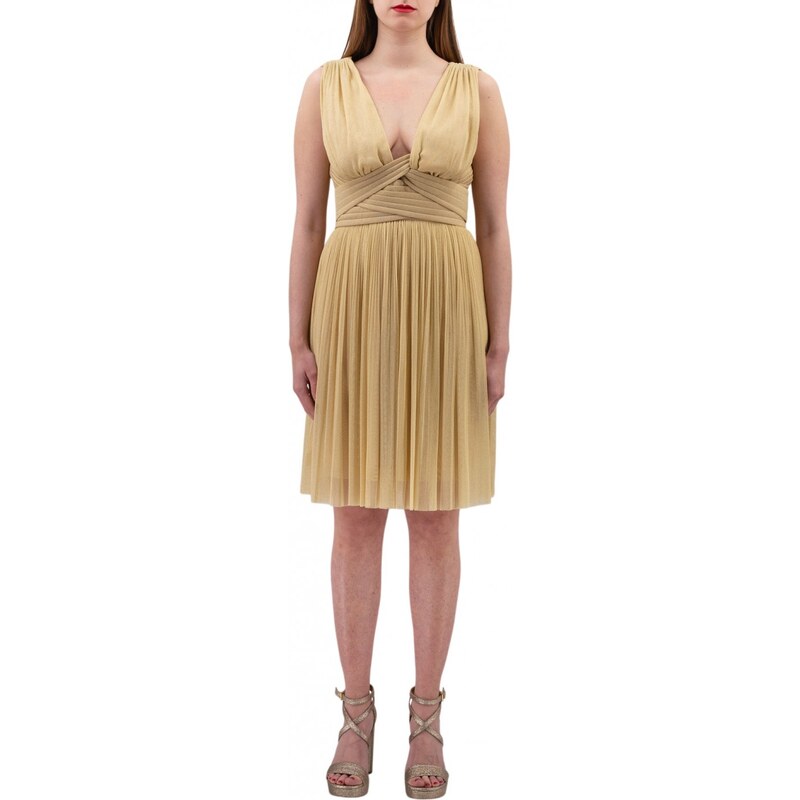 Abito Nenette Plisse' In Tulle Fluido Lurex 42 Donna