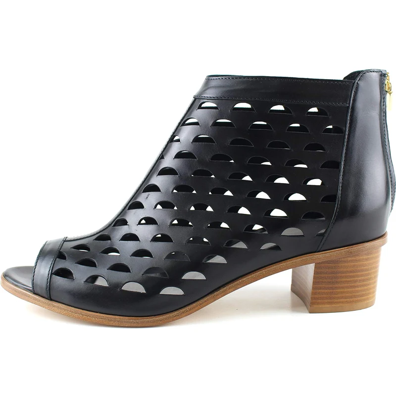 Romano Tronchetto Elegante Estivo Spuntato in Pelle Nera con