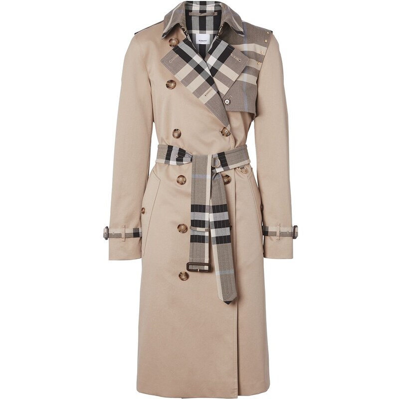 Burberry Trench con pannello a quadri Toni Donna