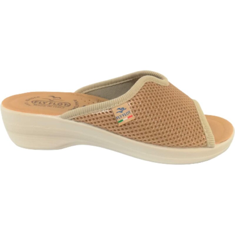 Ciabatte sanitarie beige da donna con sottopiede anti-shock Fly Flot
