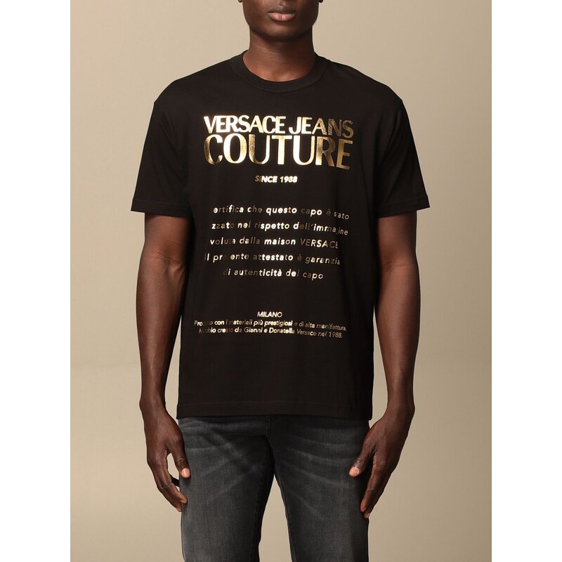 T-shirt Versace Jeans Couture con stampa laminata. Uomo 