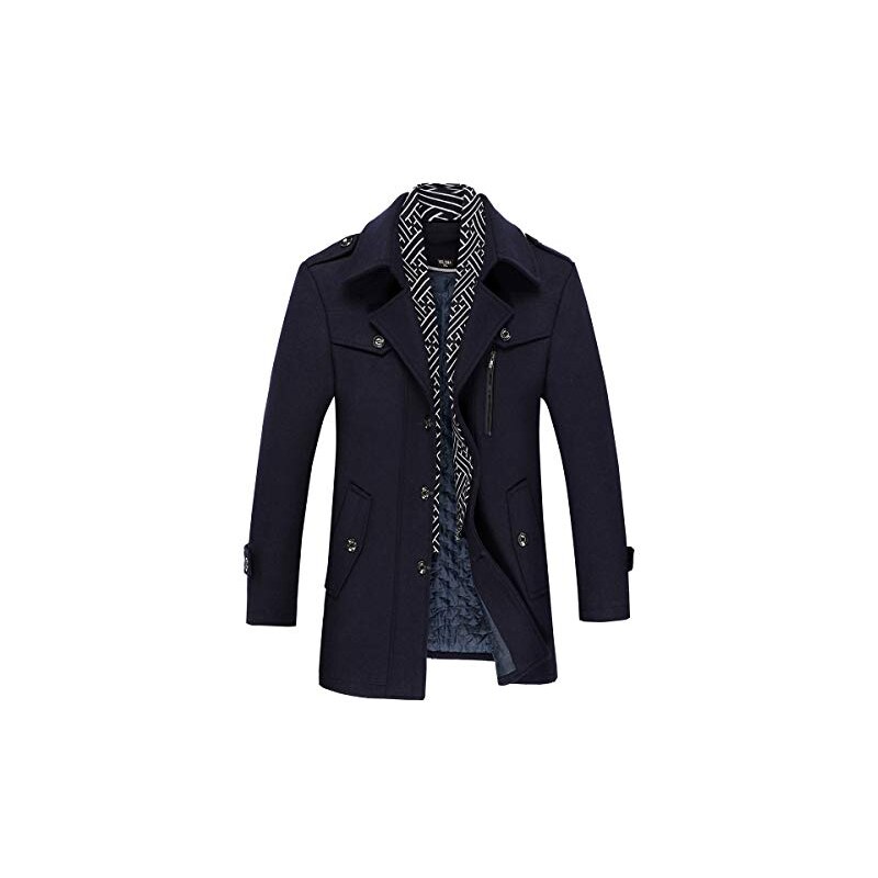 Allthemen Trench Corto Invernale da Uomo Trench di Lana Cappotto