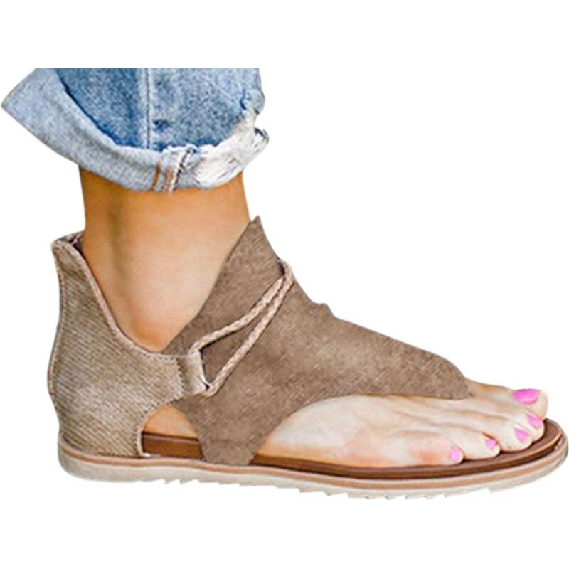 Sandali gladiatore da donna Sandali piatti in pelle PU nera con punta aperta neri