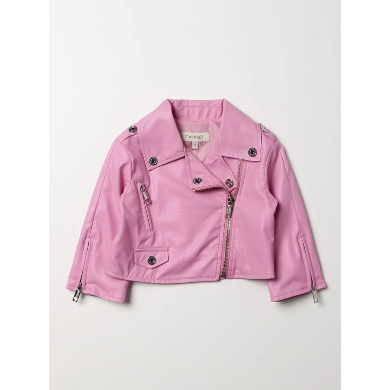 Twinset Giacca Pelle Bimba Giubbino Pelle Twin Set Giacca Pelle