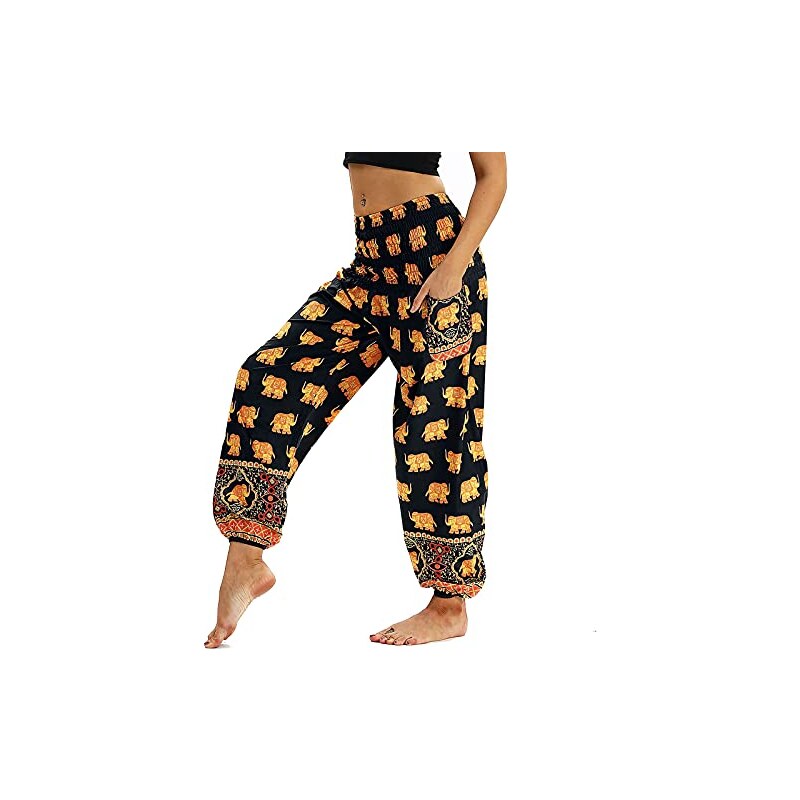 Nuofengkudu Pantaloni Harem Thai Estivi Baggy Aladin alla Turca Boho
