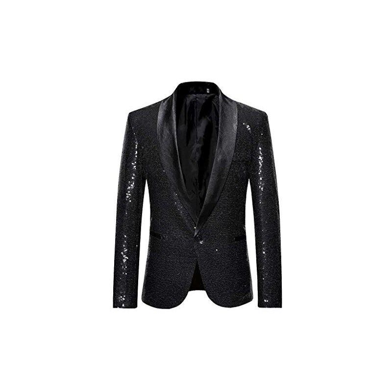 Surfiiy Uomo Giacca Uomo Casual Classic Brillantini con Paillettes