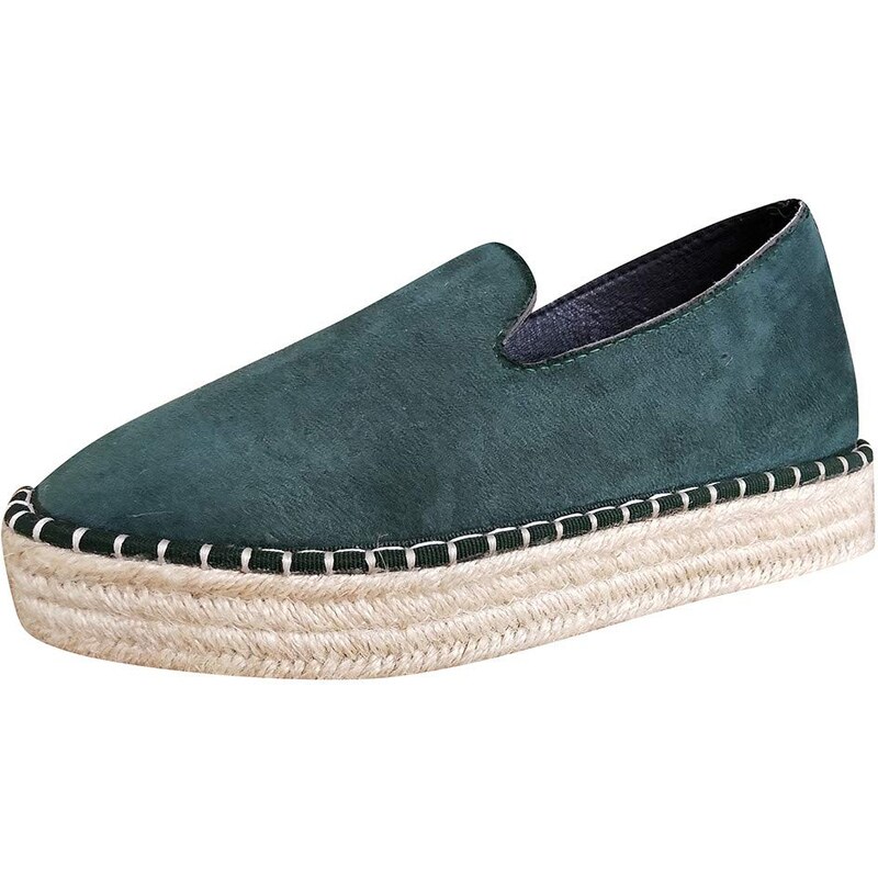 Mocassini Donna In Pelle Scamosciata – Espadrillas Eleganti, Suola Rialzata 6 Cm, Antiscivolo E Traspiranti