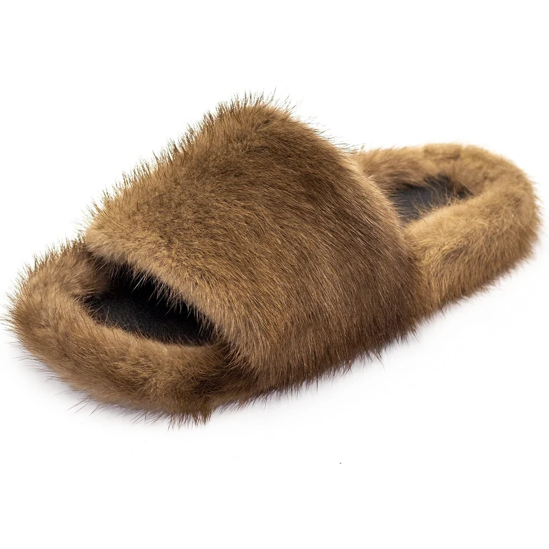 Elisabetta Panerai Ciabattine Pelose Vera Pelliccia di Visone