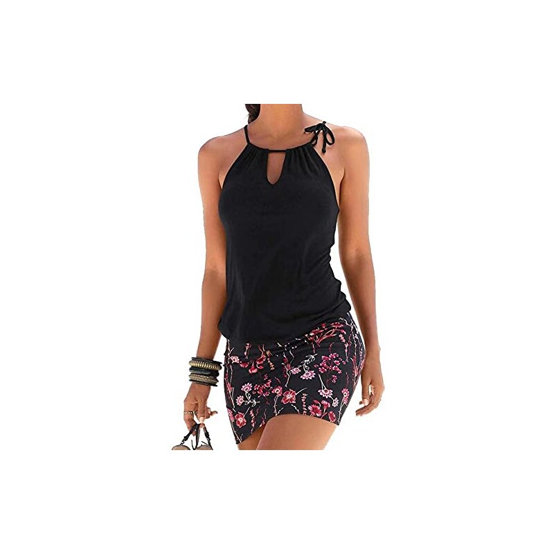 Copricostume Donna Mare Con Stampa Ondulata - Abito Da Spiaggia Senza Maniche In Tessuto Morbido - Foto 2